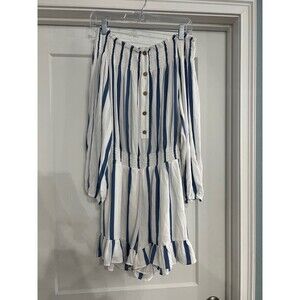 Pink Lilly - blue/white striped romper - Size 3XL